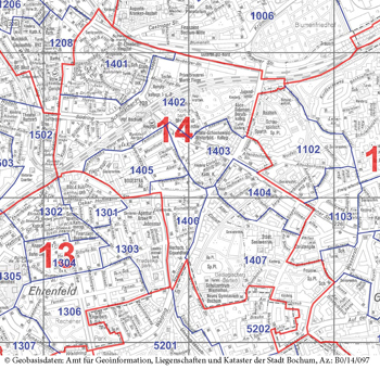 Innenstadt-Südost (Wahlbezirk 14) - Zum Vergrößern bitte anklicken (pdf)