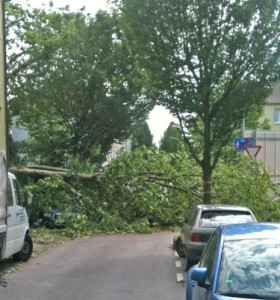 Eine Straße im Ehrenfeld am 10. Juni