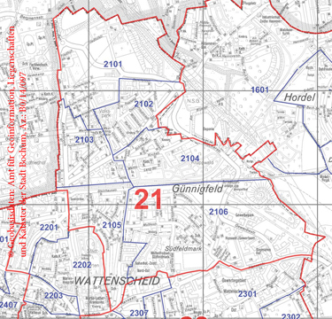 Wahlbezirk 21 Günnigfeld-Südfeldmark - Zum Vergrößern bitte anklicken (pdf)