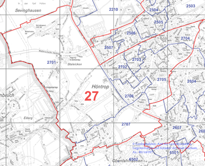 Wahlbezirk 27 - Höntrop-Süd / Sevinghausen - Zum Vergrößern bitte anklicken (pdf)