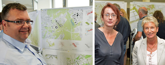 Städtebaulicher Wettbewerb Wittener Straße: Eine Fachjury hat die Gewinner des Städtebaulichen Wettbewerbs Wittener Straße festgelegt und am 1. September 2015 präsentiert. Die Wettbewerbsergebnisse werden nun zwei Wochen lang im Technischen Rathaus ausgestellt; bei der Eröffnung waren auch Jörg Czwikla, Simone Gottschlich und Martina Schmück-Glock, SPD-Mitglieder im Ausschuss für Strukturentwicklung. Bei der Wettbewerbs-Fläche handelt es sich um rund 38 Hektar in Bochum-Laer.