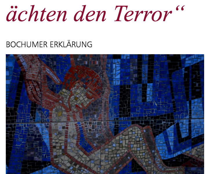 Bochumer Erklärung: "Wir achten uns, wir ächten den Terror" (Screenshot: christuskirche-bochum.de)