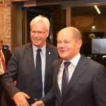 Neujahrsempfang der SPD Bochum 2016: Peter Reinirkens, SPD-Fraktionsvorsitzender von Bochum und Olaf Scholz, Erster Bürgermeister der Freien und Hansestadt Hamburg