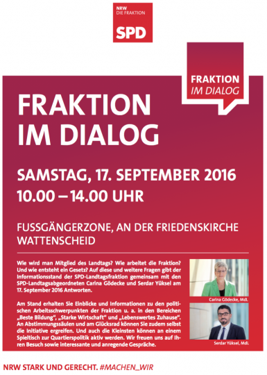 Fraktion im Dialog (Fußgängerzone an der Friedenskirche, Wattenscheid), 17. September 2016