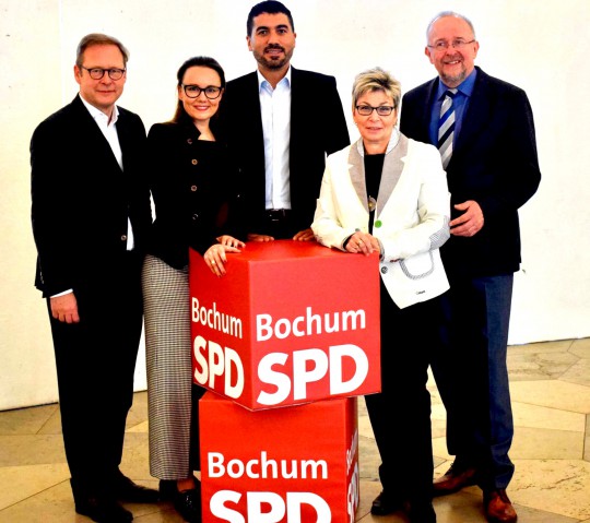Unsere Kandidaten für den Landtag und den Bundestag: Karsten Rudolph, Michelle Müntefering, Serdar Yüksel, Carina Gödecke und Axel Schäfer
