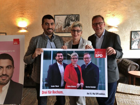 Drei für Bochum (SPD-Pressekonferenz 29.03.2017): Serdar Yüksel, Carina Gödecke, Karsten Rudolph