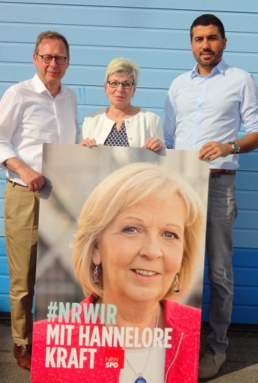 Die Landtagskandidaten der SPD Bochum: Karsten Rudolph, Carina Gödecke und Serdar Yüksel