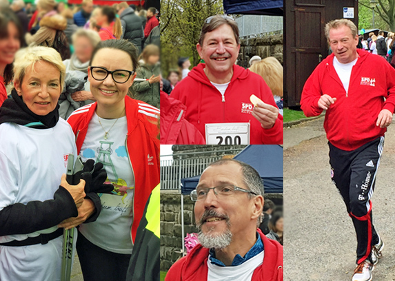 SPD-Ratsfraktion Bochum: Am 7. Lauf "Aktiv gegen Brustkrebs" am Sonntag (23. April) im Bochumer Stadtpark hat die Bundestagsgeordnete Michelle Müntefering (linkes Foto, re., mit Ratsmitglied Martina Schmück-Glock) teilgenommen, ebenso die Ratsmitglieder Klaus Hemmerling (Mi., oben), Fred Marquardt (Mi., unten) und Stephan Kosel (re.). Zu dem Lauf in verschiedenen Disziplinen hatte unter anderem der Verein 