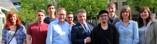 Wahlkampf mit Minister Michael Groschek in Bochum