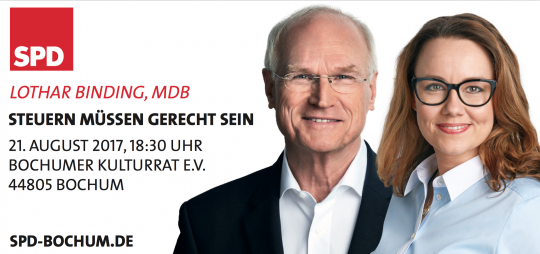 Steuern müssen gerecht sein - mit Lothar Binding, MdB und Michelle Müntefering, MdB