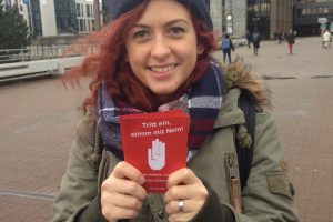 Katja Christoph: Tritt ein, stimm mit Nein! (Aktion #NoGroKo der Jusos Bochum)