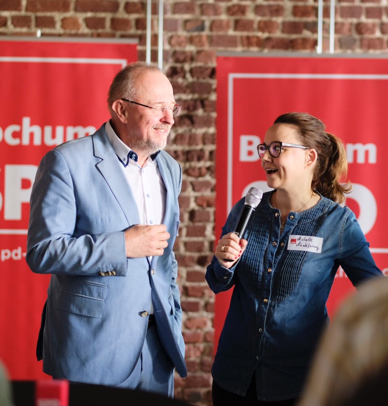 Neumitgliederempfang der SPD Bochum (01.07.2018): Axel Schäfer MdB und Michelle Müntefering MdB