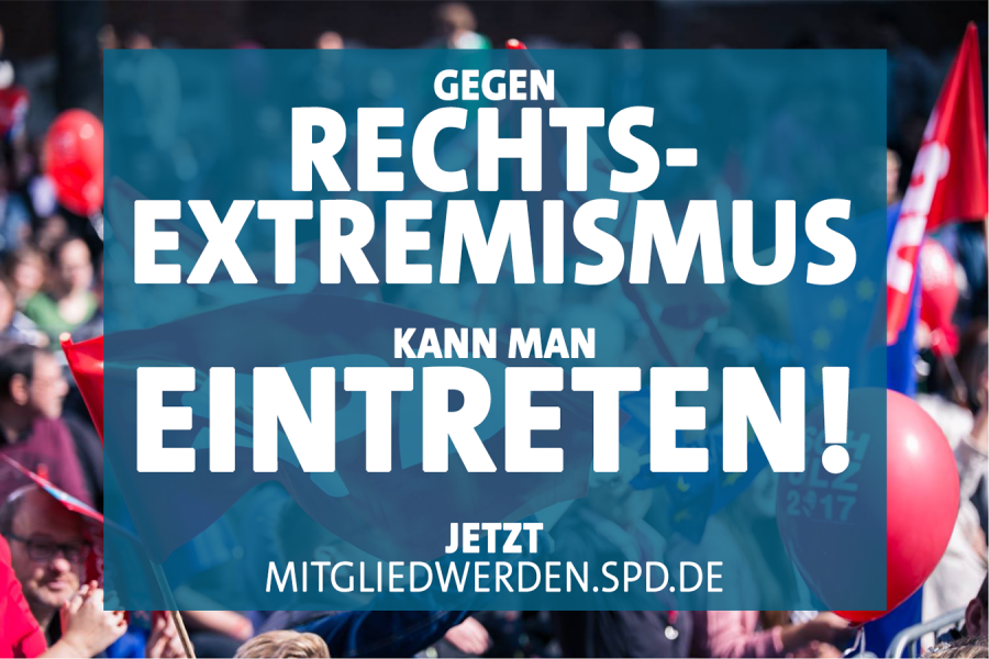 Gegen Rechtsextremismus kann man eintreten! Jetzt mitgliedwerden.spd.de