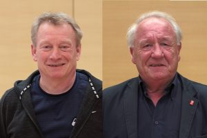 Stephan Kosel (li.) und Reiner Kühlborn bedauern die vorzeitige Schließung des Freibads Werne.