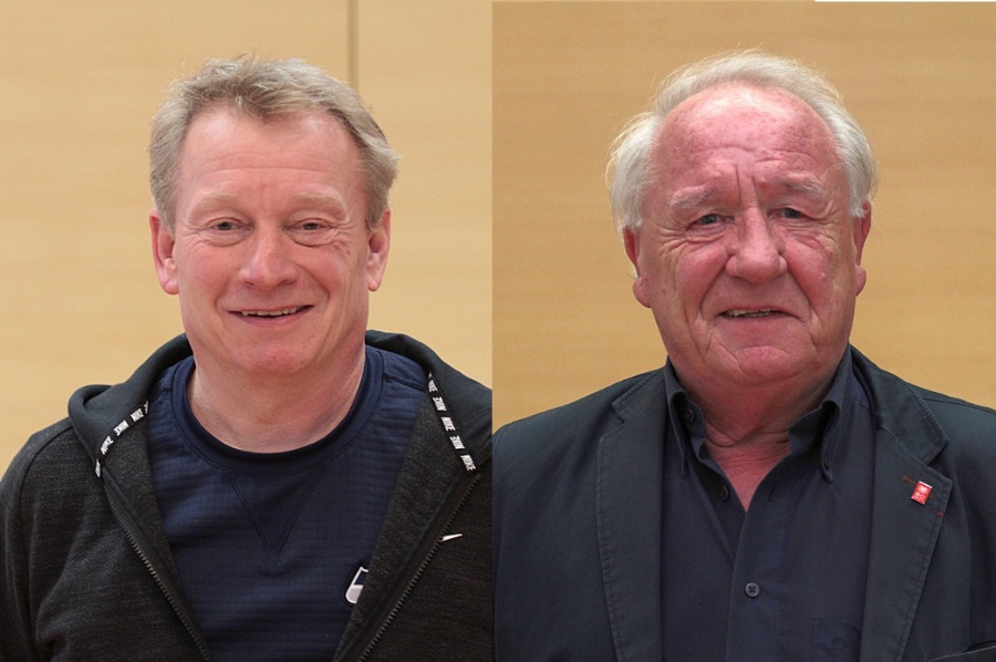 Stephan Kosel (li.) und Reiner Kühlborn bedauern die vorzeitige Schließung des Freibads Werne.