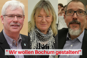 Peter Reinirkens, Gaby Schäfer, Fred Marquardt (v.l.) und die gesamte SPD im Rat wollen die finanziellen Freiräume nutzen, um Bochum nachhaltig und gemeinsam mit allen Bürgerinnen und Bürgern zu gestalten.
